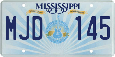 MS license plate MJD145