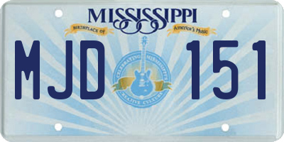 MS license plate MJD151
