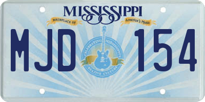 MS license plate MJD154