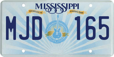 MS license plate MJD165