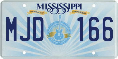 MS license plate MJD166