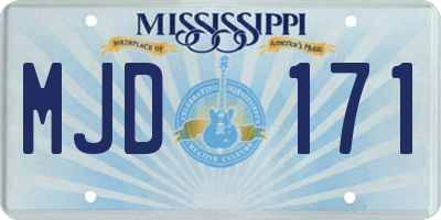MS license plate MJD171