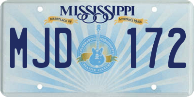 MS license plate MJD172