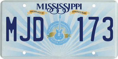 MS license plate MJD173