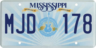 MS license plate MJD178