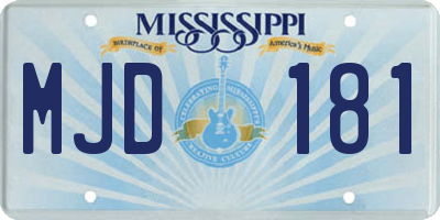 MS license plate MJD181