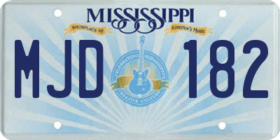 MS license plate MJD182