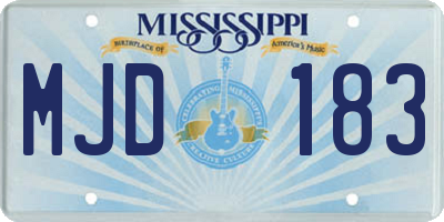 MS license plate MJD183