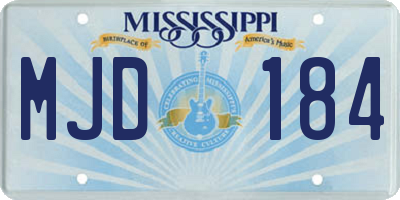 MS license plate MJD184