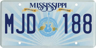 MS license plate MJD188