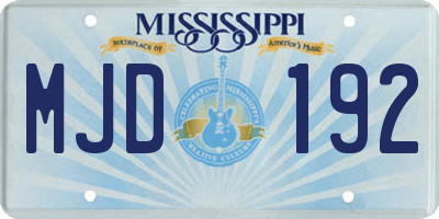 MS license plate MJD192