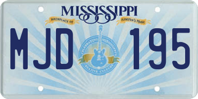 MS license plate MJD195