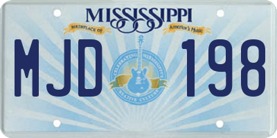 MS license plate MJD198