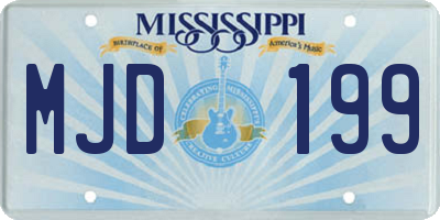 MS license plate MJD199