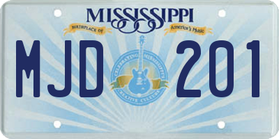 MS license plate MJD201