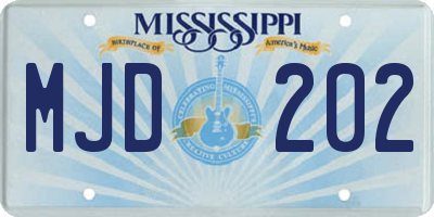 MS license plate MJD202