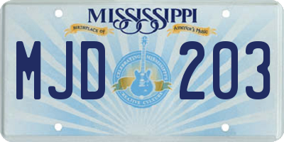 MS license plate MJD203