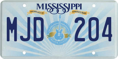 MS license plate MJD204