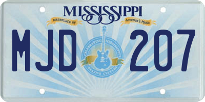 MS license plate MJD207