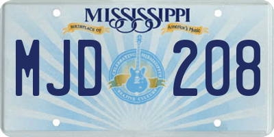 MS license plate MJD208