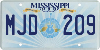 MS license plate MJD209