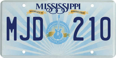 MS license plate MJD210