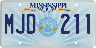 MS license plate MJD211