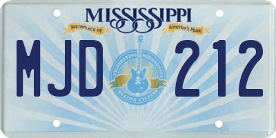 MS license plate MJD212