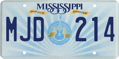 MS license plate MJD214