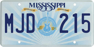 MS license plate MJD215