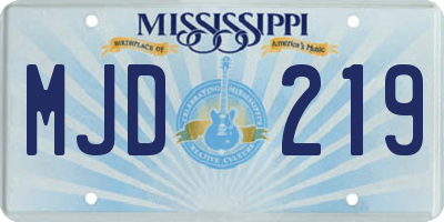 MS license plate MJD219