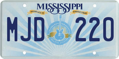 MS license plate MJD220