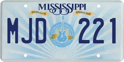 MS license plate MJD221