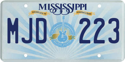 MS license plate MJD223