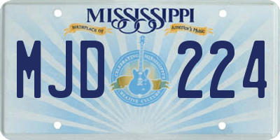 MS license plate MJD224