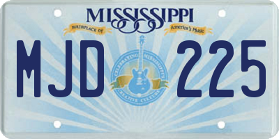 MS license plate MJD225