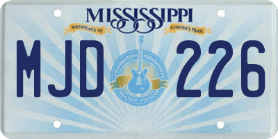 MS license plate MJD226