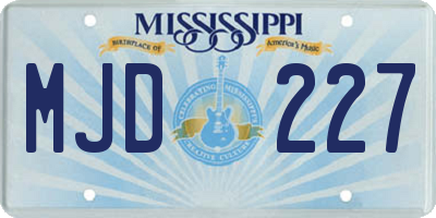 MS license plate MJD227