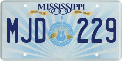 MS license plate MJD229