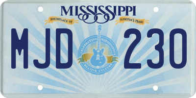MS license plate MJD230