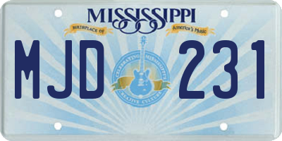 MS license plate MJD231