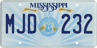MS license plate MJD232