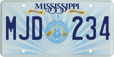 MS license plate MJD234