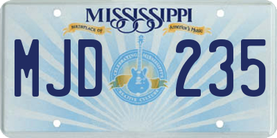 MS license plate MJD235