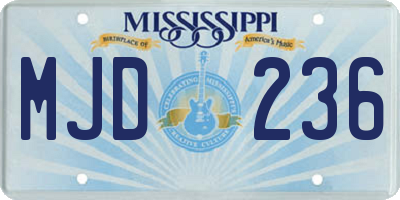 MS license plate MJD236