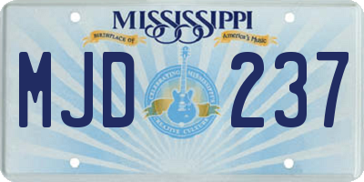 MS license plate MJD237