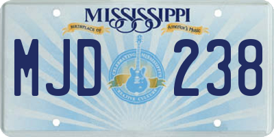 MS license plate MJD238