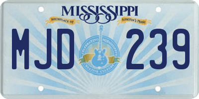 MS license plate MJD239