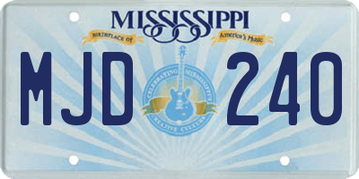 MS license plate MJD240