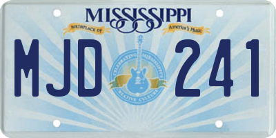 MS license plate MJD241